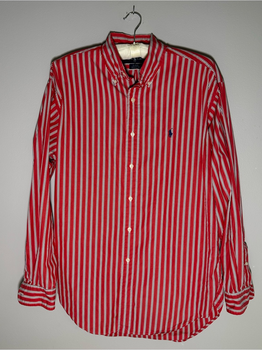 Ralph Lauren Red Striped Button-Down Shirt Small